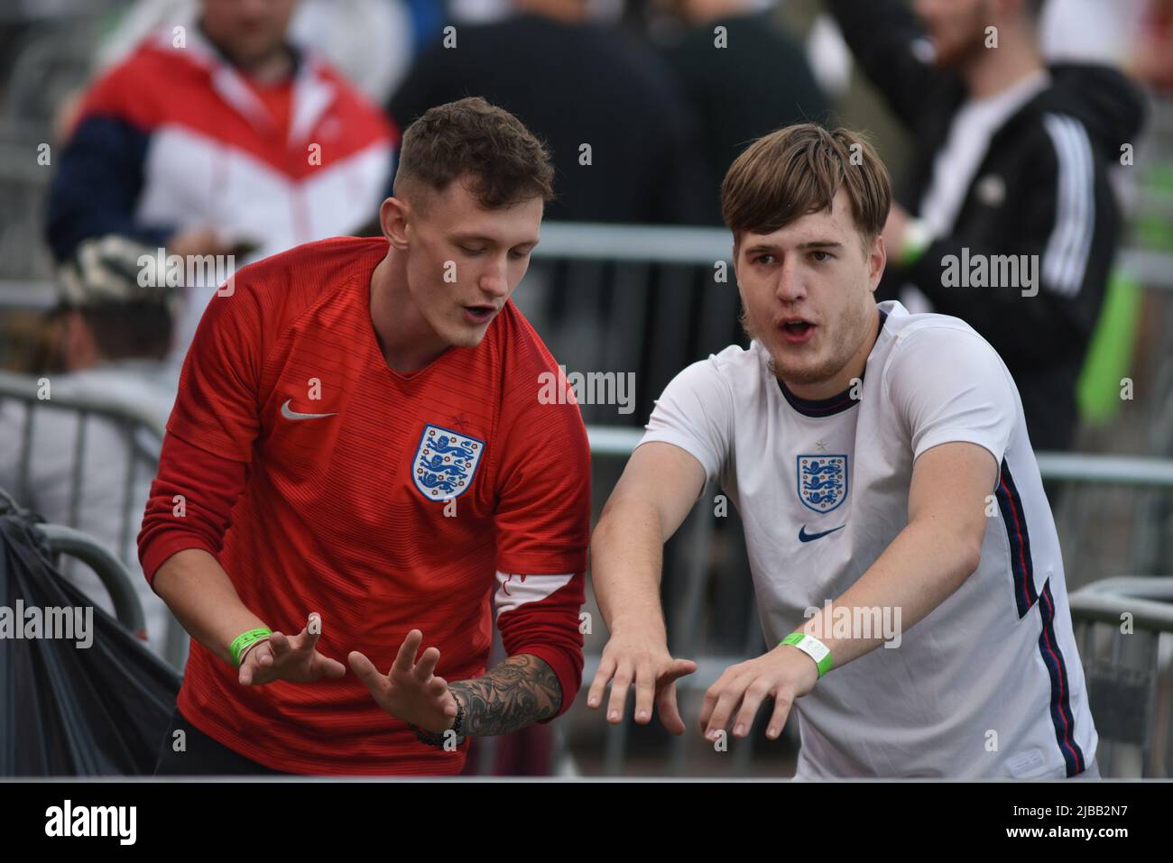 England fans at the 4TheFans Fanzone set up at Event City in Manchester