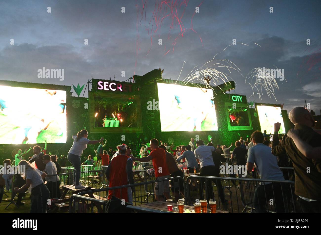 England fans at the 4TheFans Fanzone set up at Event City in Manchester