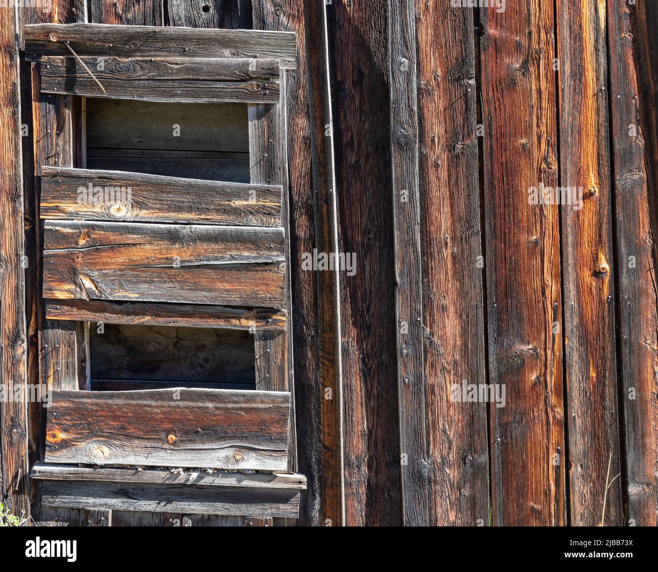 Hundred year old barn wood good for texture or background Stock Photo