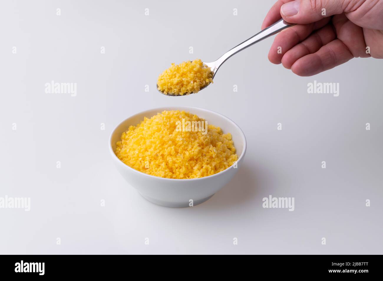 Brazilian Northeast Couscous (Cuscuz Nordestino). Maize couscous on