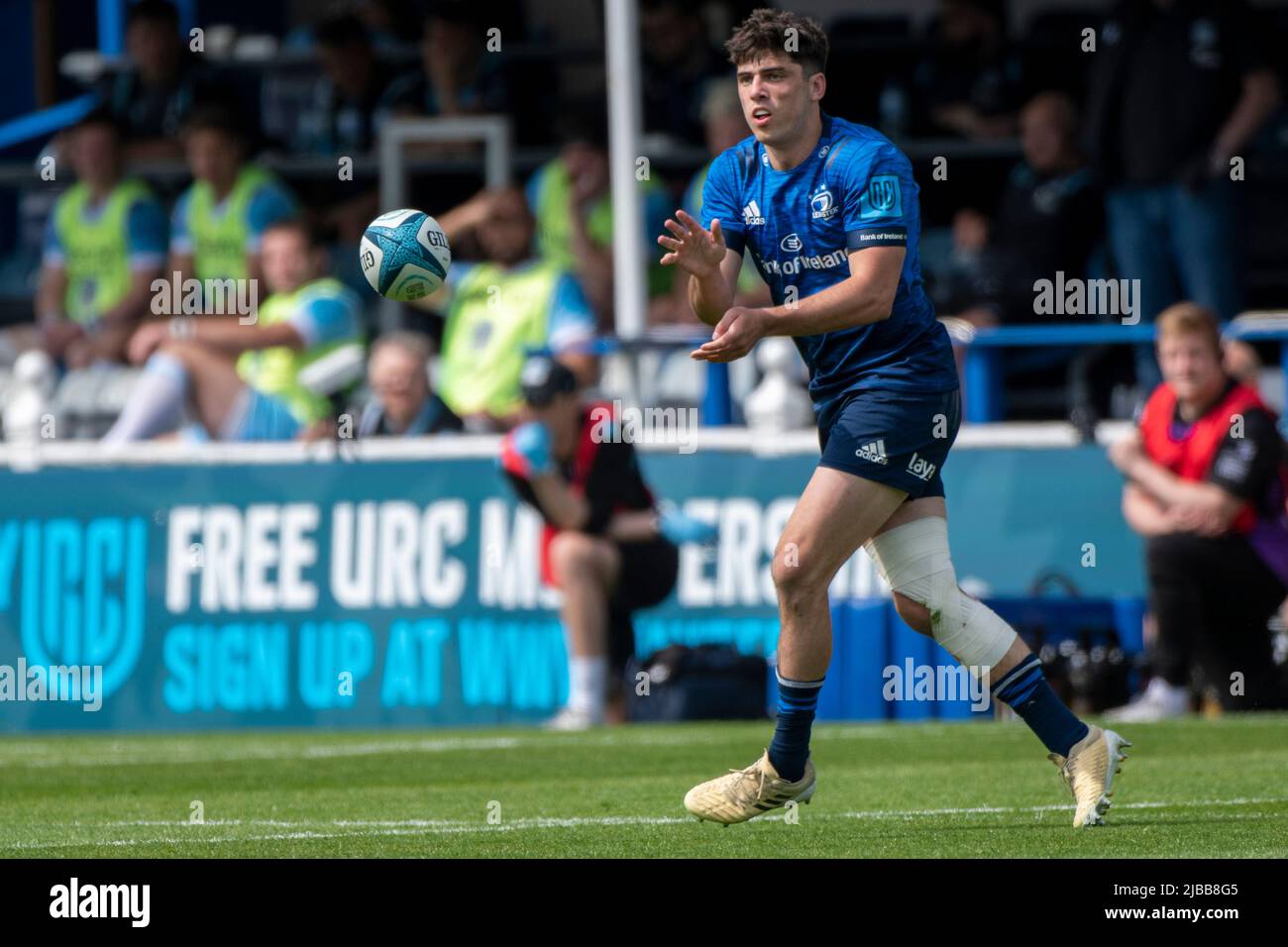 Dublin, Ireland. 04th June, 2022. Jimmy O'Brien of Leinster in action  during the United Rugby Championship Quarter-final match between Leinster  Rugby and Glasgow Warriors at RDS Arena in Dublin, Ireland on June