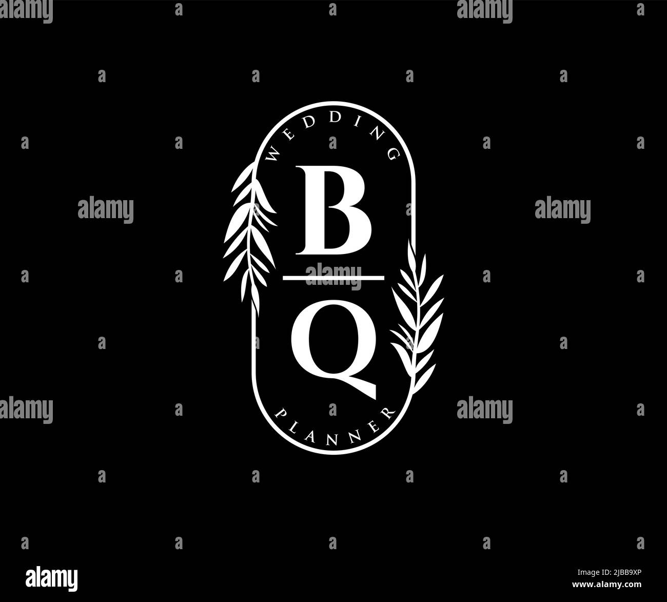 BQ Initials letter Wedding monogram logos collection, hand drawn modern ...