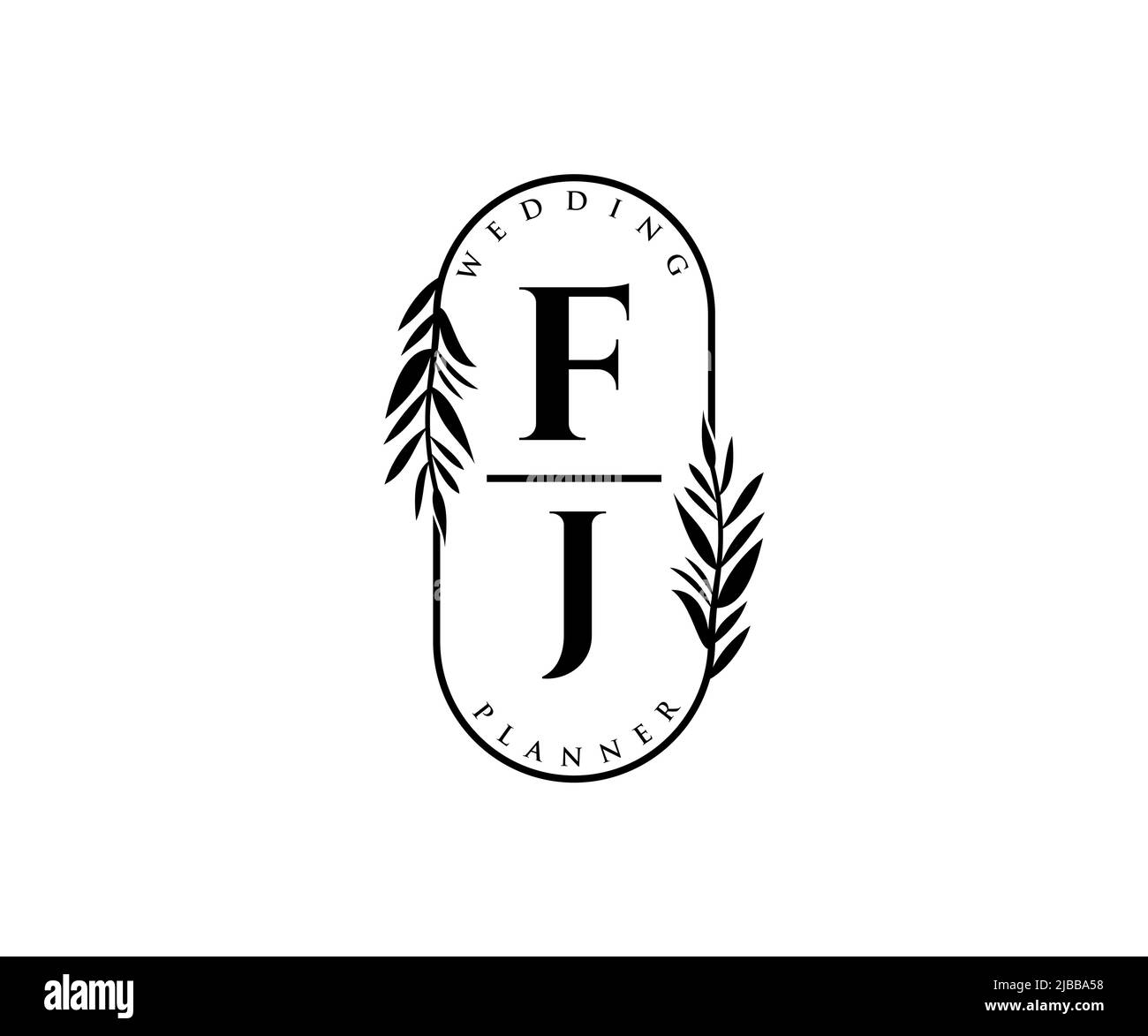 FJ Initials letter Wedding monogram logos collection, hand drawn modern ...