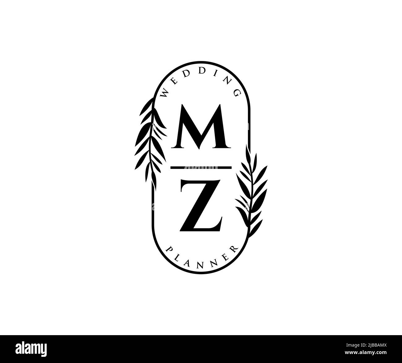 Mz minimal logo design Stock Vector Images - Alamy