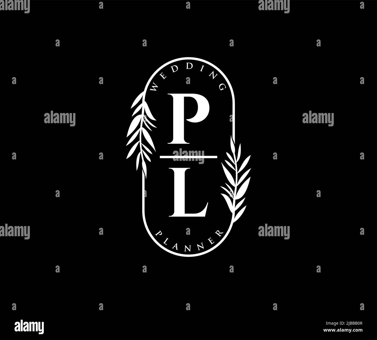 Pl Initals PL Initials letter Wedding monogram logos collection, hand drawn modern ...