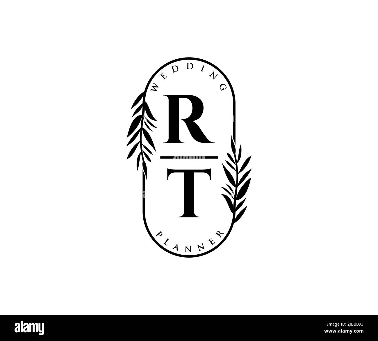 Rt initials letter wedding monogram logos Vector Image