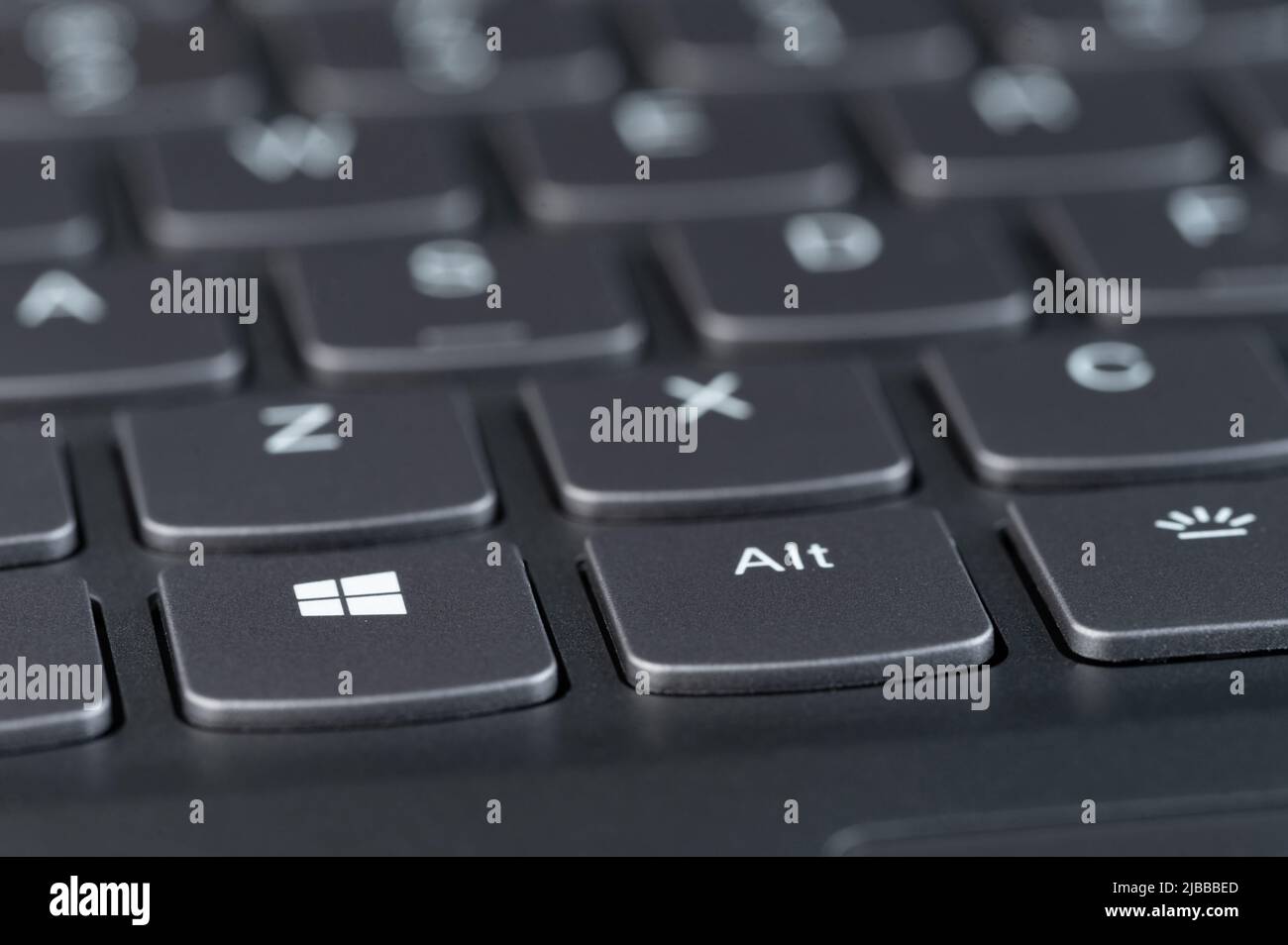 New york, USA - june 3, 2022: Windows keyboard button on computer keypad macro close up view Stock Photo