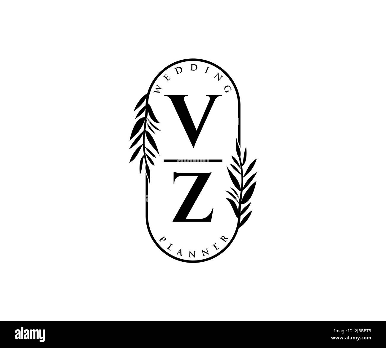VZ Initials letter Wedding monogram logos collection, hand drawn modern ...