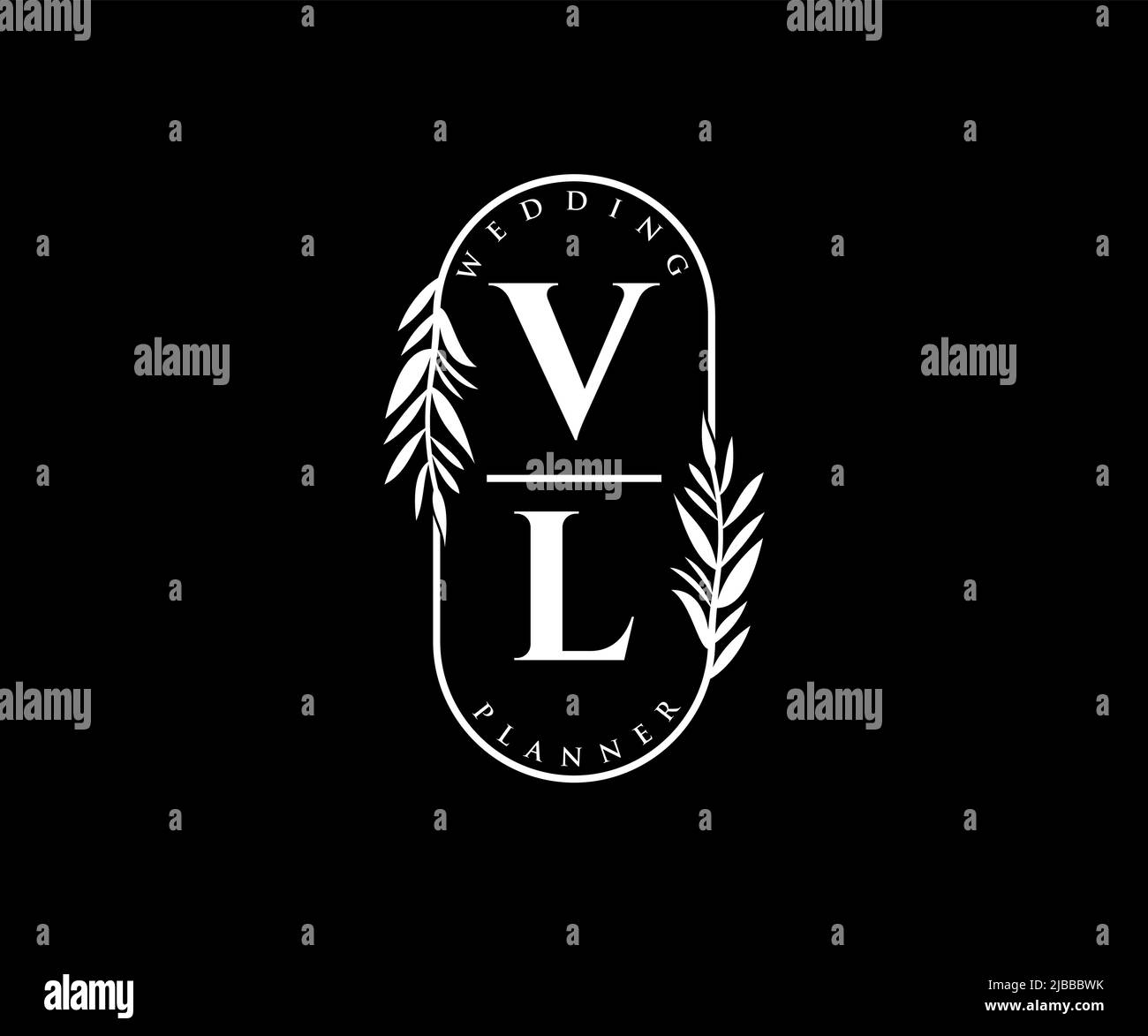 Vl logo with circle rounded negative space design Vector Image