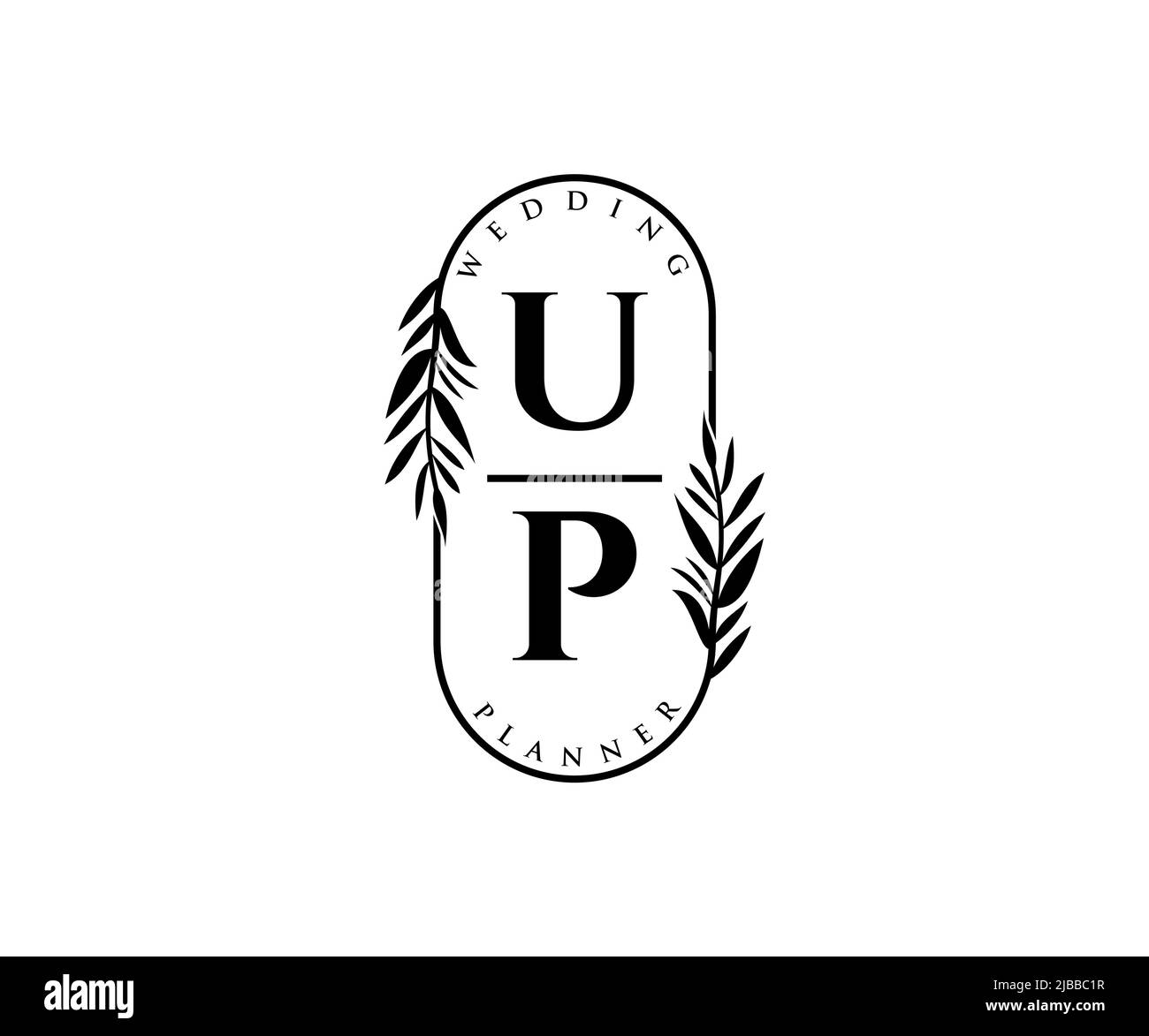UP Initials letter Wedding monogram logos collection, hand drawn modern ...