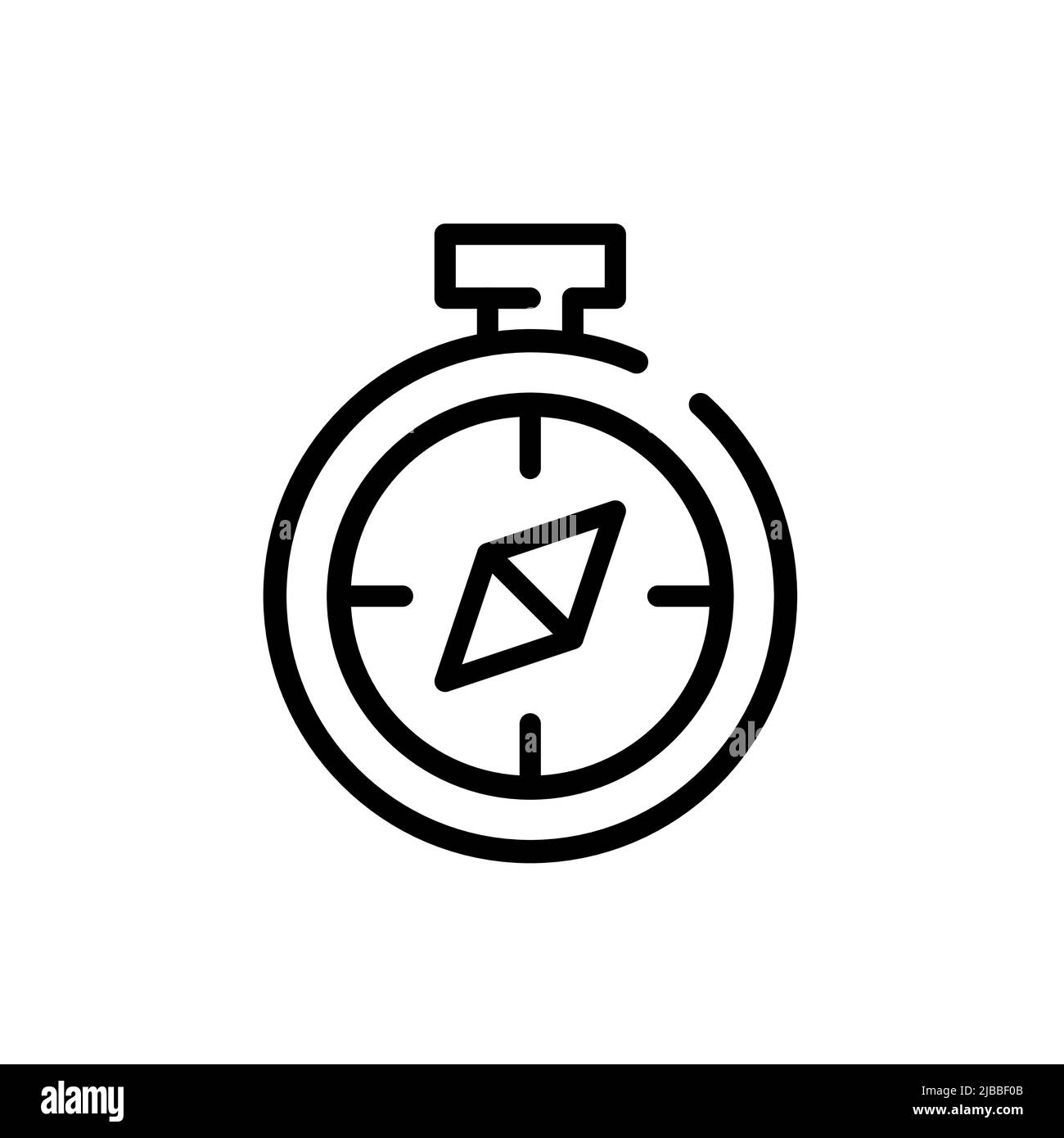Hand compass. Hiking and travel orientation gear. Pixel perfect ...