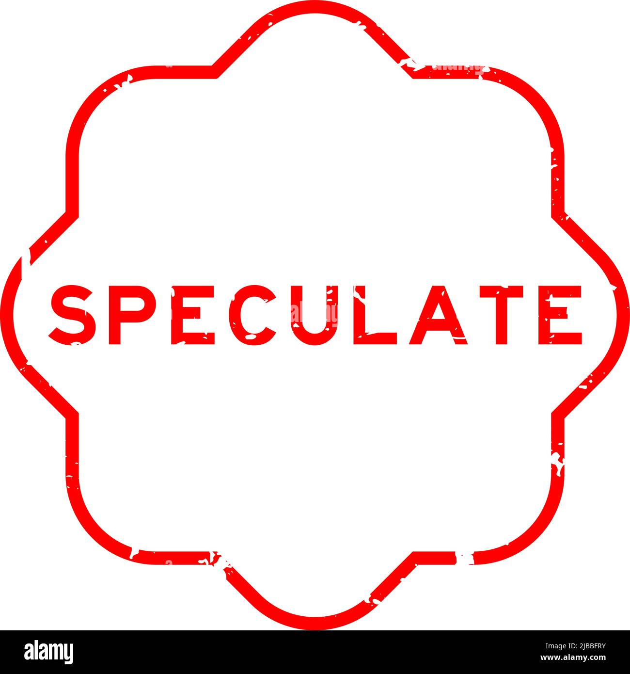 Grunge red speculate word rubber seal stamp on white ckground Stock