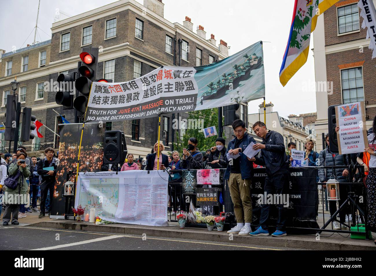 London Uk 04th June 2022 Protesters Gathering During The Demonstration At The Chinese 8315