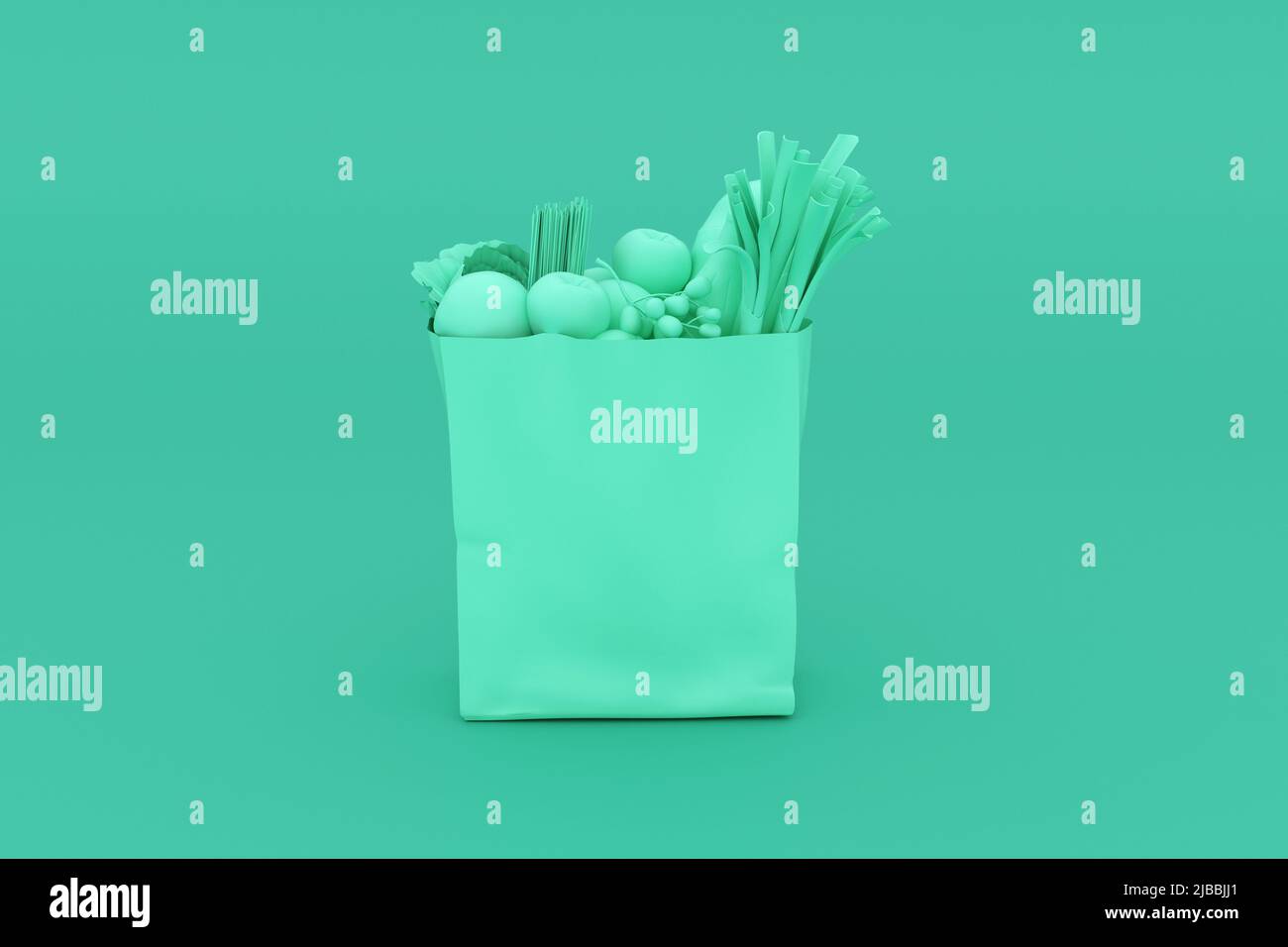 Cloth bag isolated on green background, 3D rendering Stock Photo Alamy