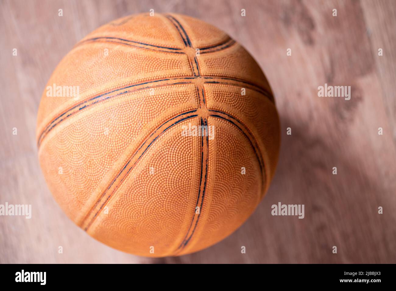 Close up shot of basketball shot from high angle Stock Photo