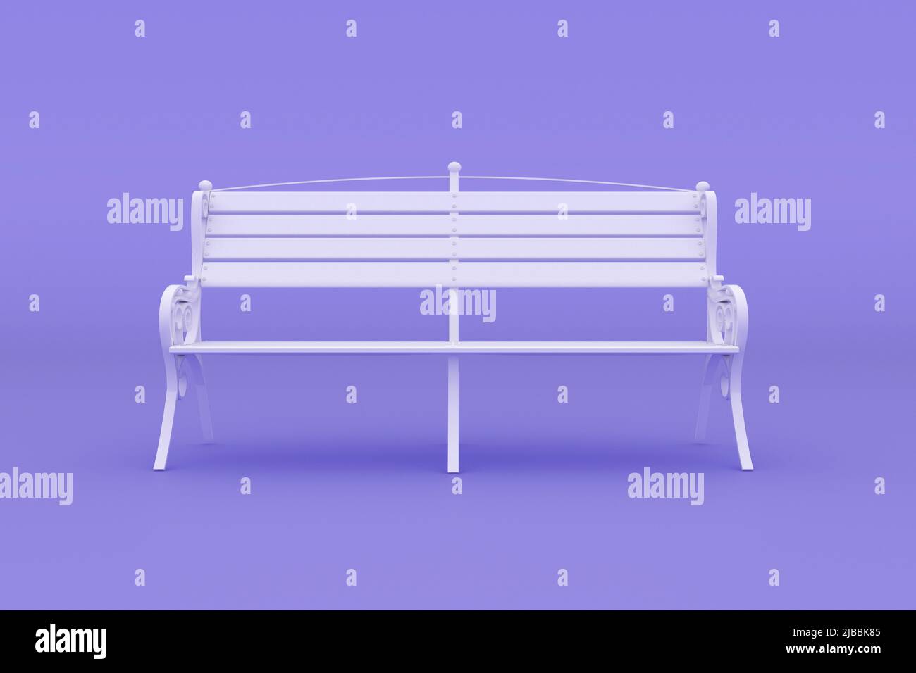 Park chair isolated on pink purple background, 3D rendering. Stock Photo