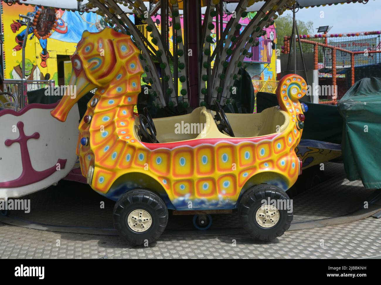 seahorse fairground ride, suffolk Stock Photo - Alamy