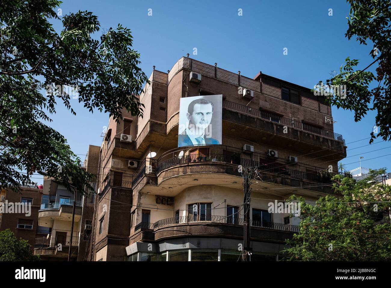 Damascus, Syria -May, 2022: Portrait image of Bashar al-Assad, President of Syria Stock Photo