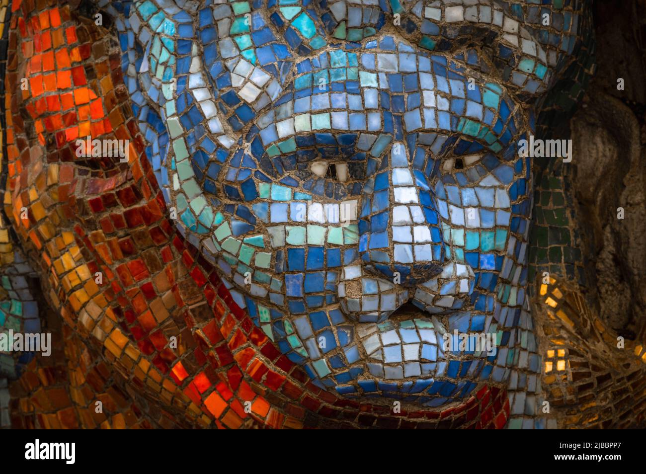 Abstract image of a human face made of tiles Stock Photo - Alamy