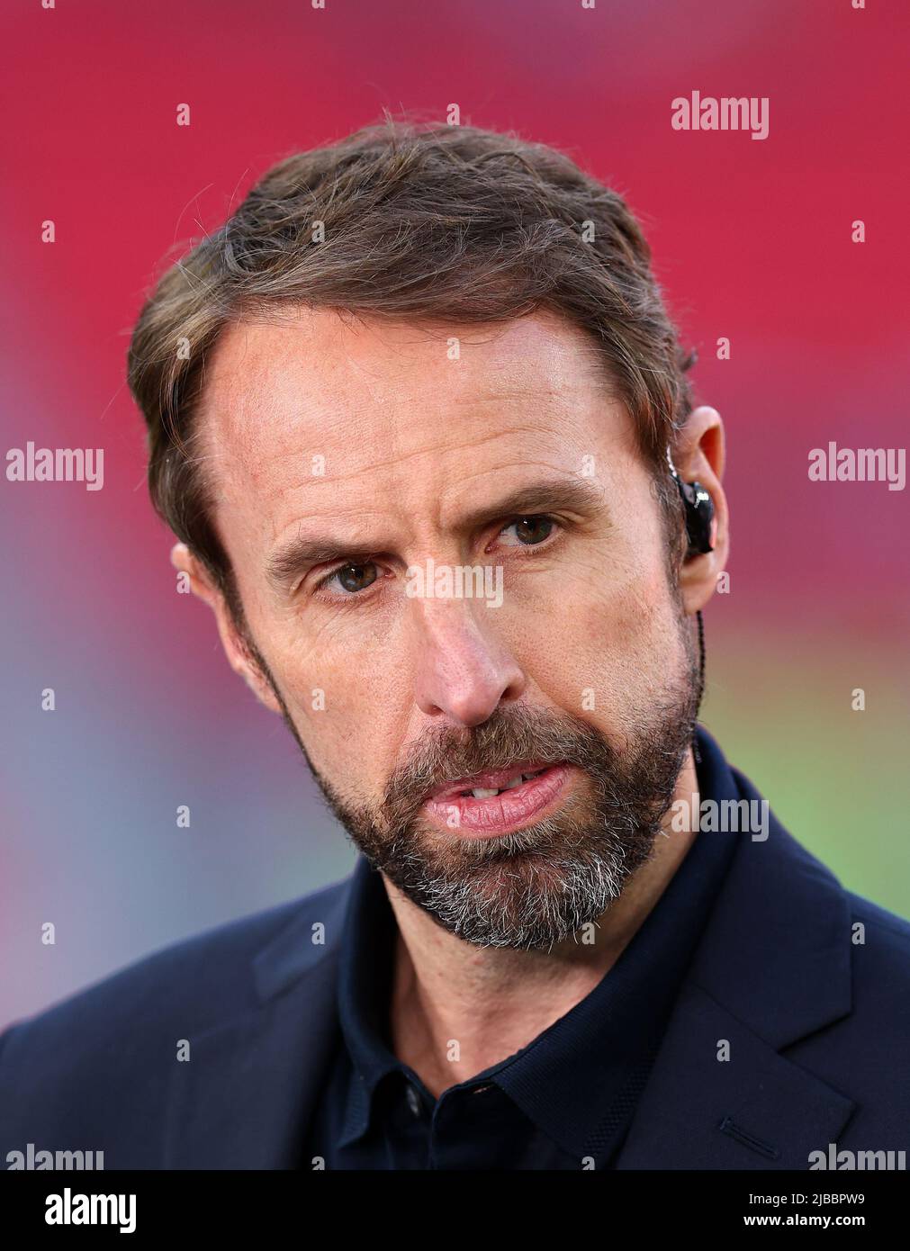 Budapest, Hungary, 4th June 2022.  Gareth Southgate manager of England during the UEFA Nations League match at Puskas Arena, Budapest. Picture credit should read: David Klein / Sportimage Stock Photo