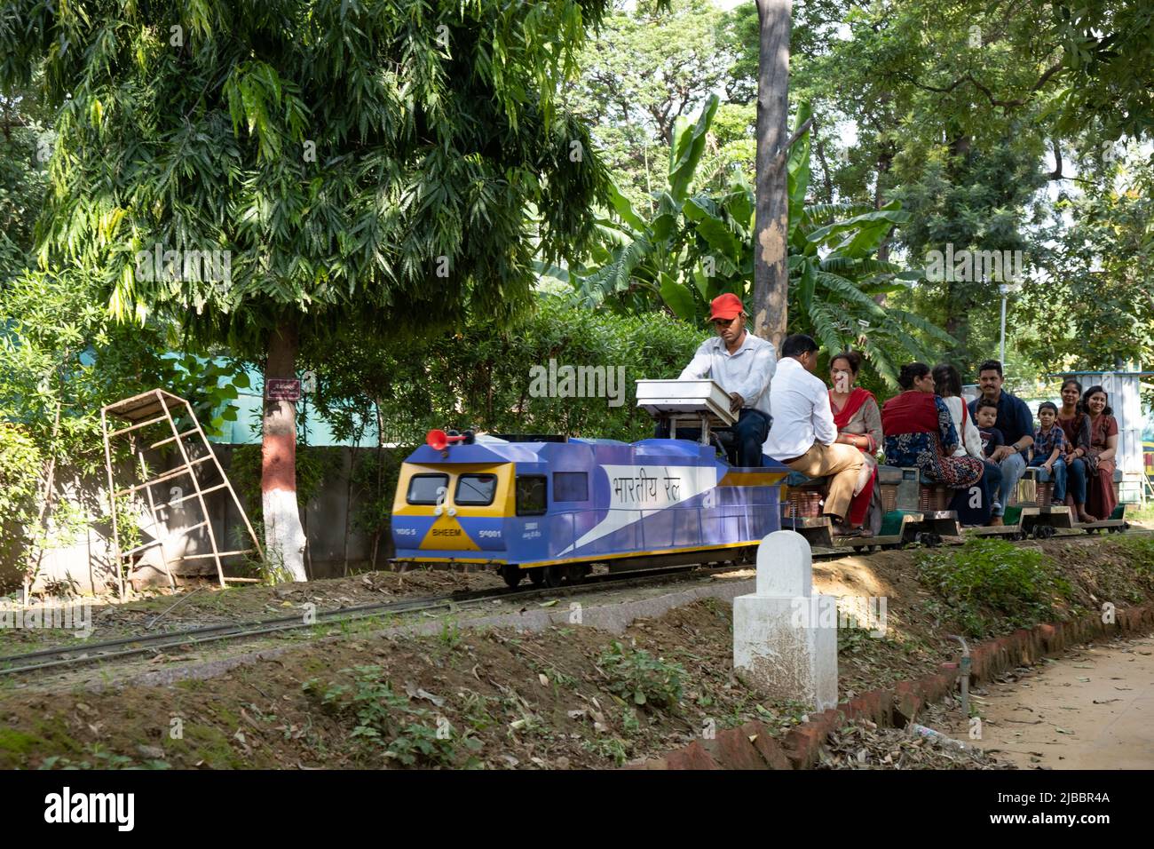 Passengers enjoy toy train ride at the National Railway Museum, Delhi