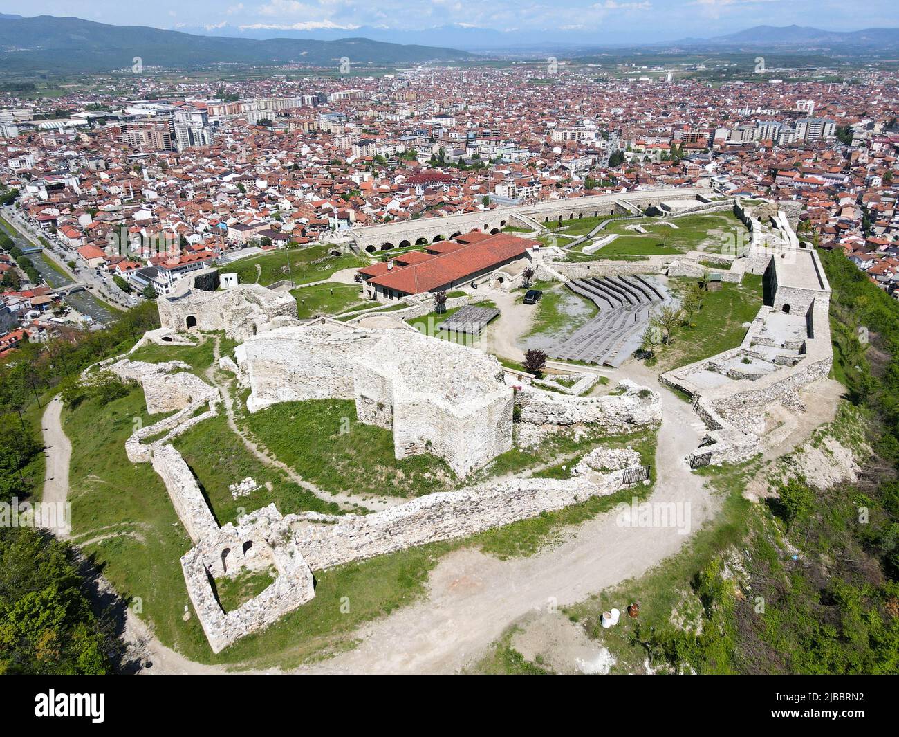 Drone view at the town of Prizren on Kosovo Stock Photo - Alamy
