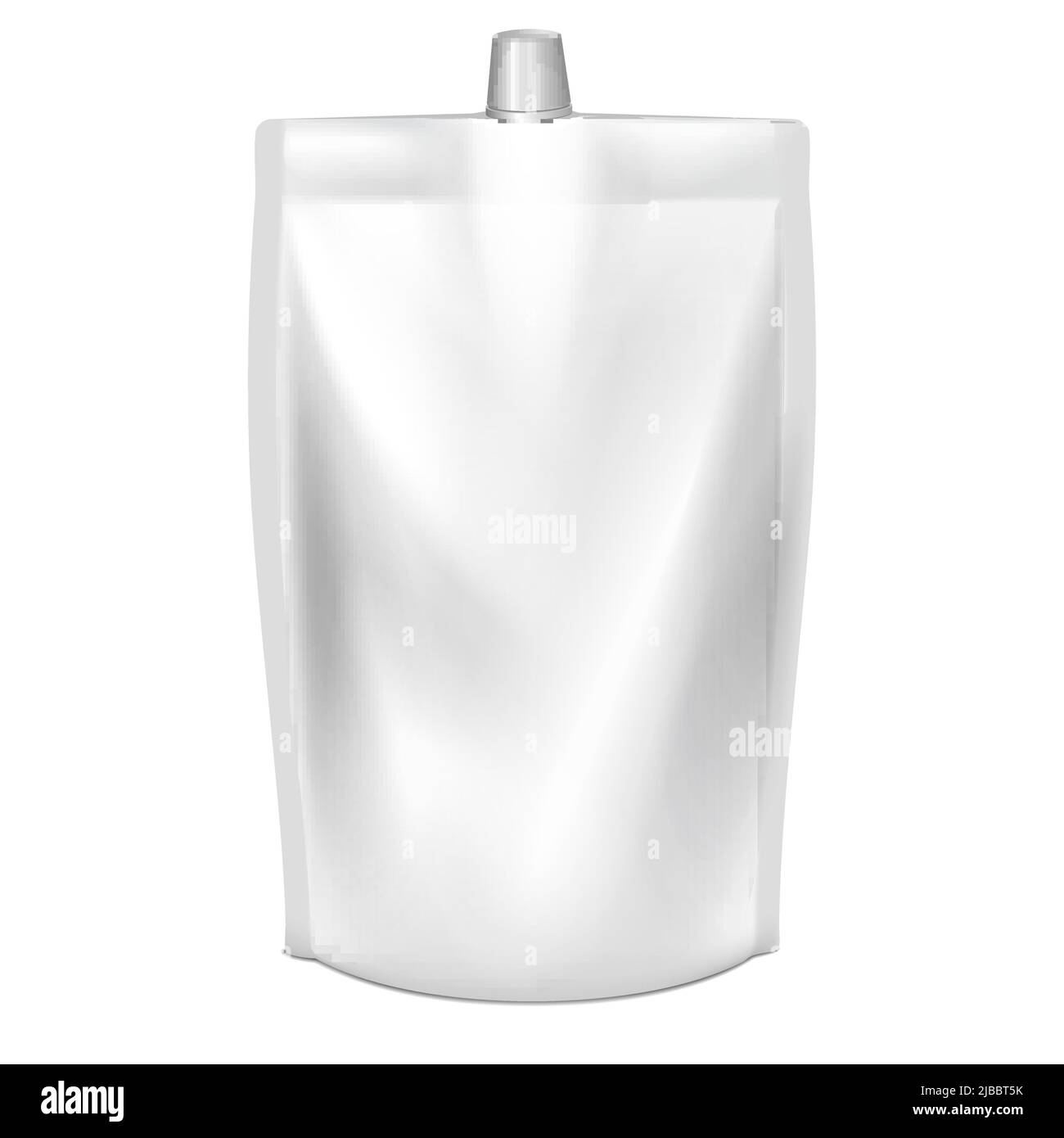 Doypack vector. Blank doy pack with spout lid. Liquid product doypack, template doypack with lid, clear container doypack illustration Stock Vector