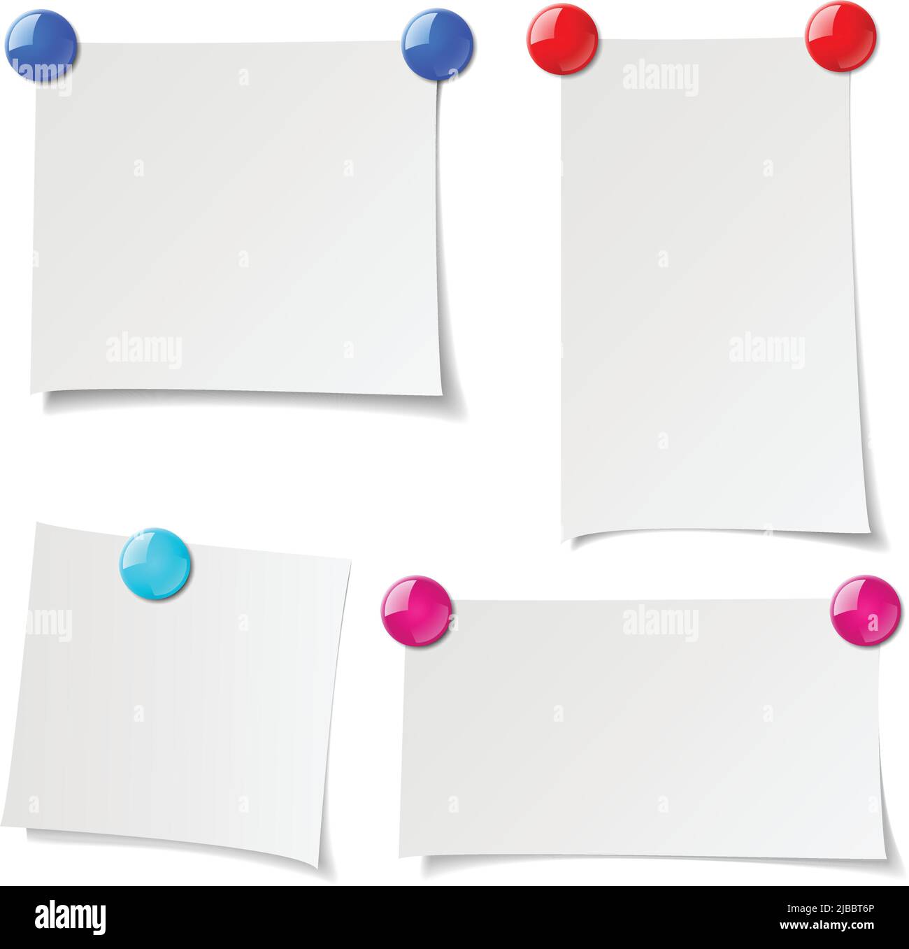 Notes, reminder papers with pin Message note reminder paper and