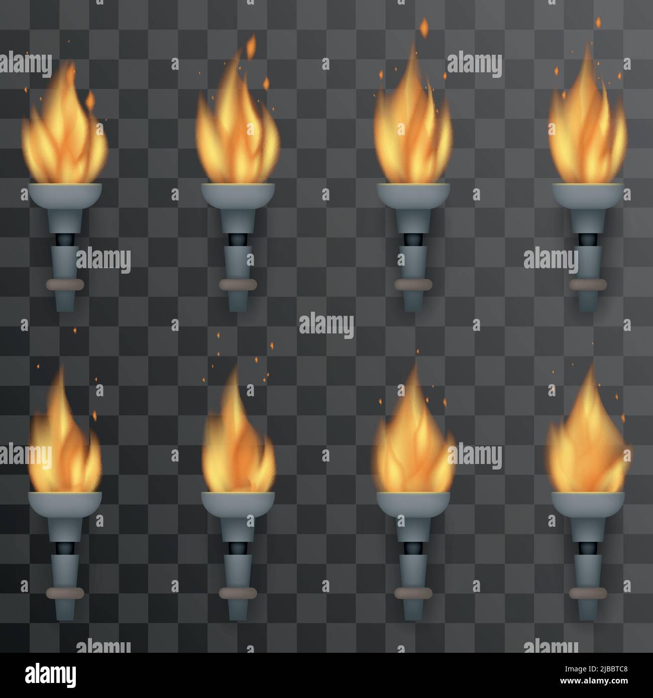 Torch fire animation frames on transparent background. Animation flambeau  or torch, fire torch flammable, vector illustration Stock Vector Image &  Art - Alamy