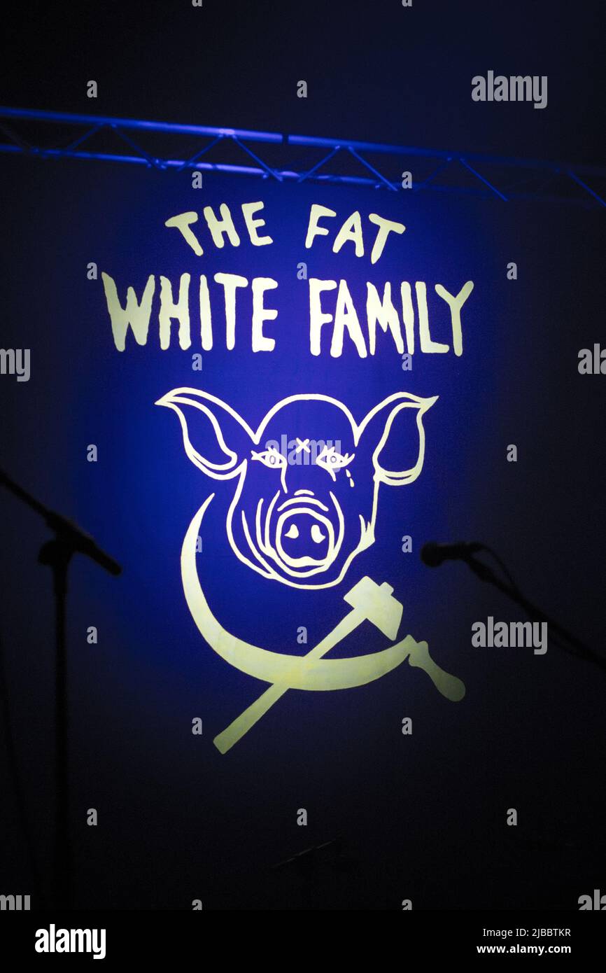 The Fat White Family perform at the School of Art, Glasgow on 16th September 2014 Stock Photo