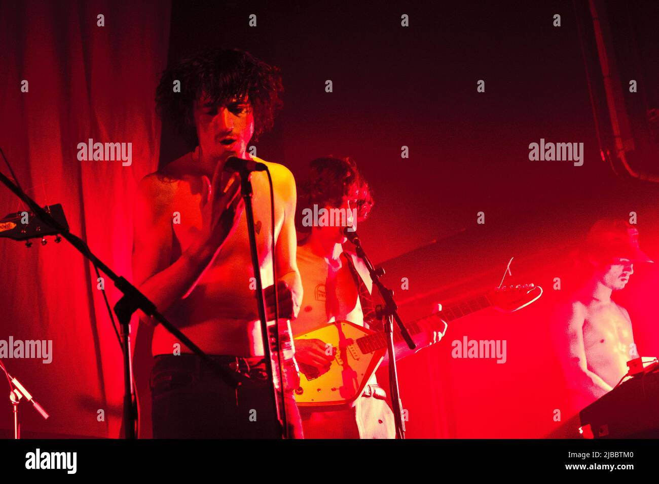 The Fat White Family perform at the School of Art, Glasgow on 16th September 2014 Stock Photo