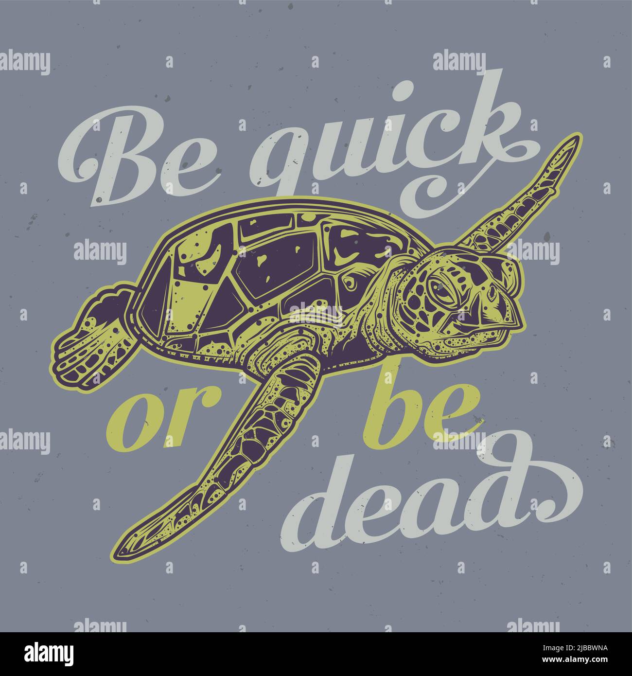T-shirt or poster design with illustration of cute turtle Stock Vector