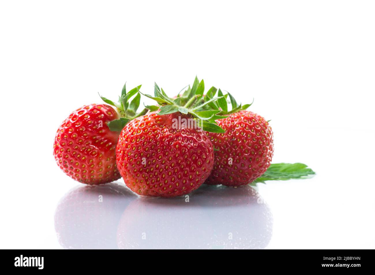 fresh ripe organic red strawberry isolated on white background Stock ...