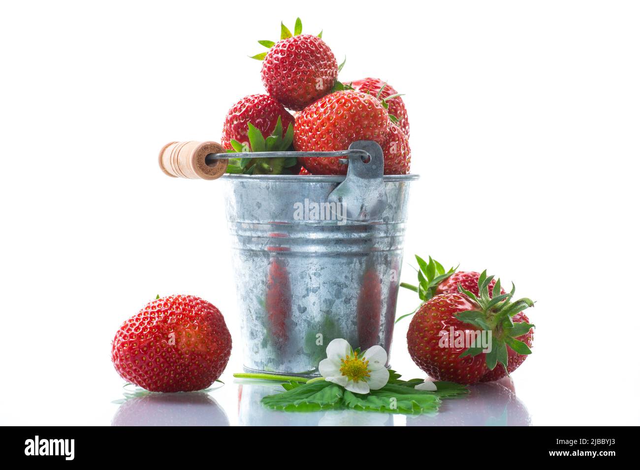 fresh ripe organic red strawberry isolated on white background Stock ...