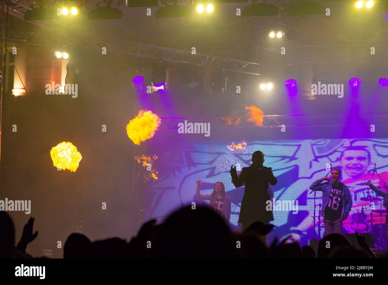 New Year Eve Live concert scene with the Bulgarian pop-singer Rafi