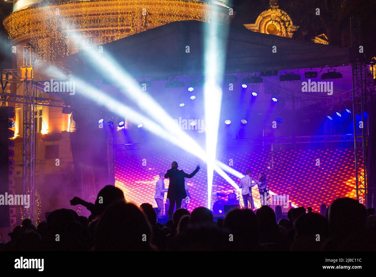 New Year Eve Live concert scene with the Bulgarian pop-singer Rafi