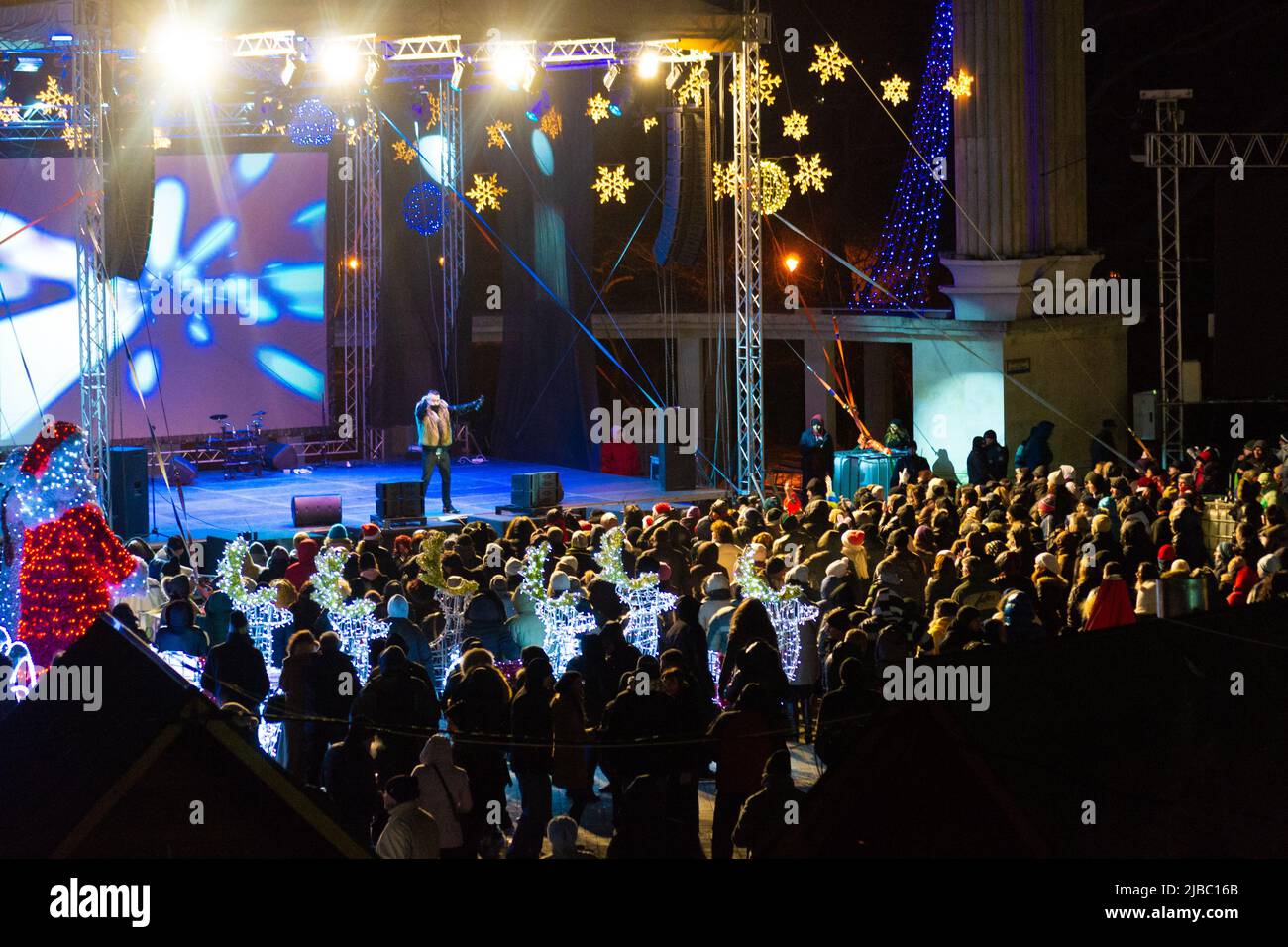 New Year Eve Live concert scene with the Bulgarian pop-singer Georgi