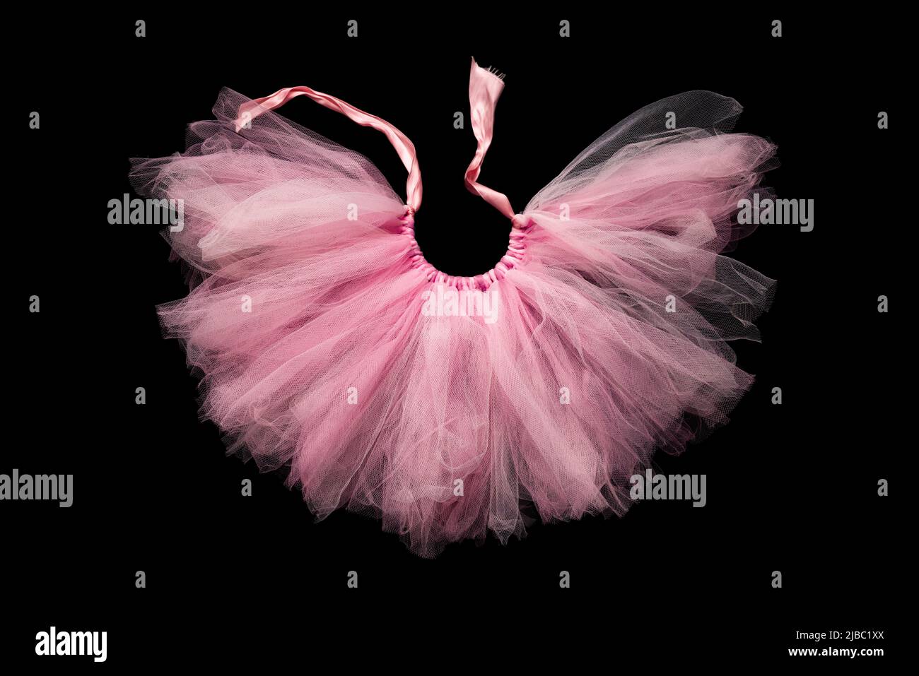 Girly tule tutu skirt with pink satin ribbon Stock Photo