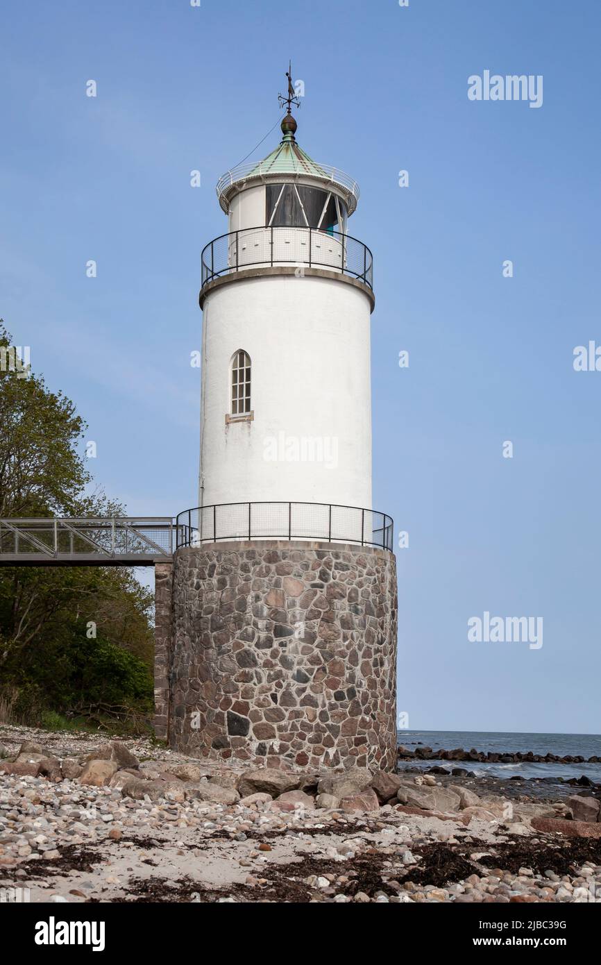 Lighthouse Taksensand Fyr, Als Island, Flensburg Fjord, South Denmark, Europe Stock Photo