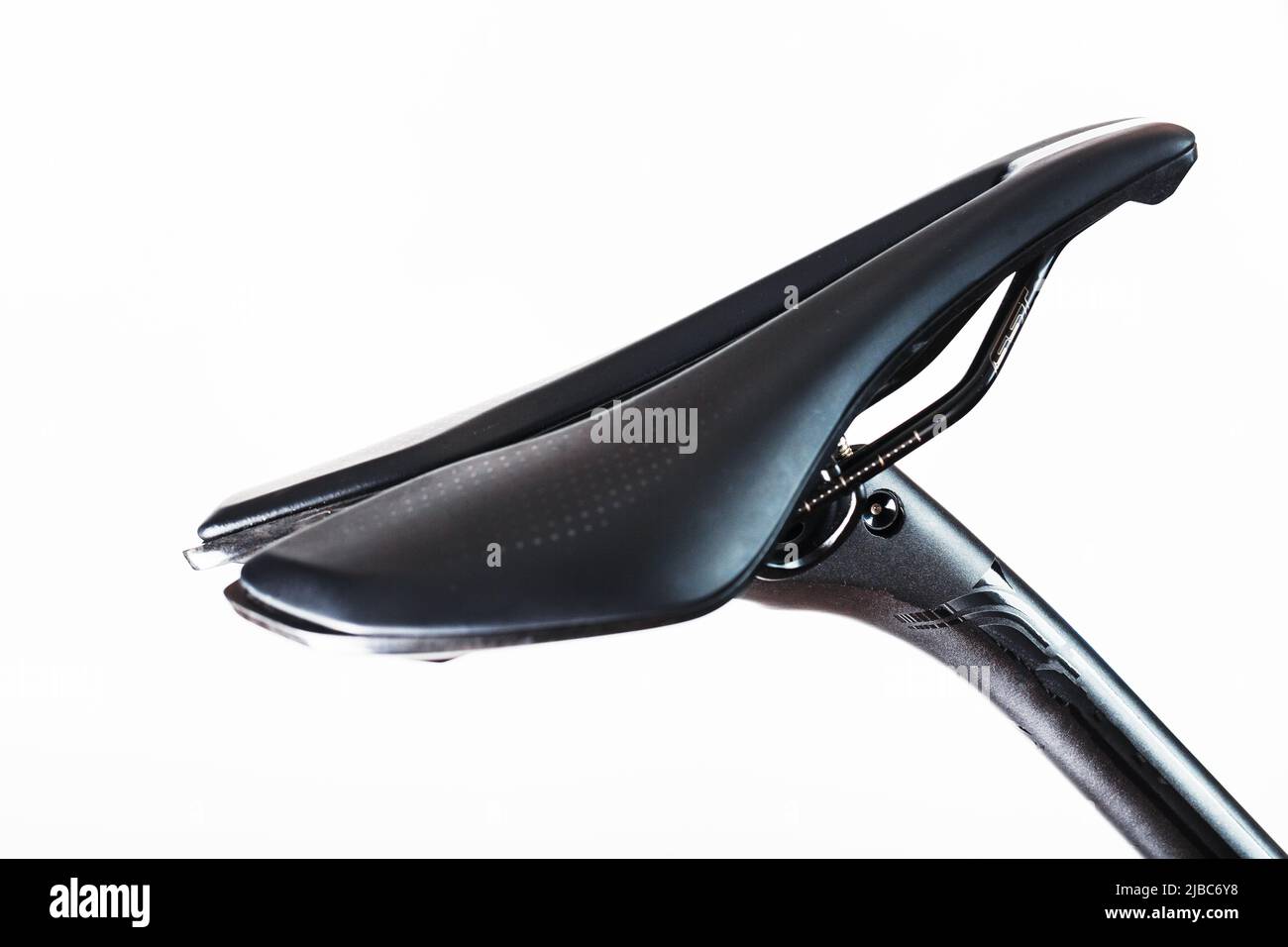 Bicycle saddle on a light background accessories for bike repair and tuning Stock Photo