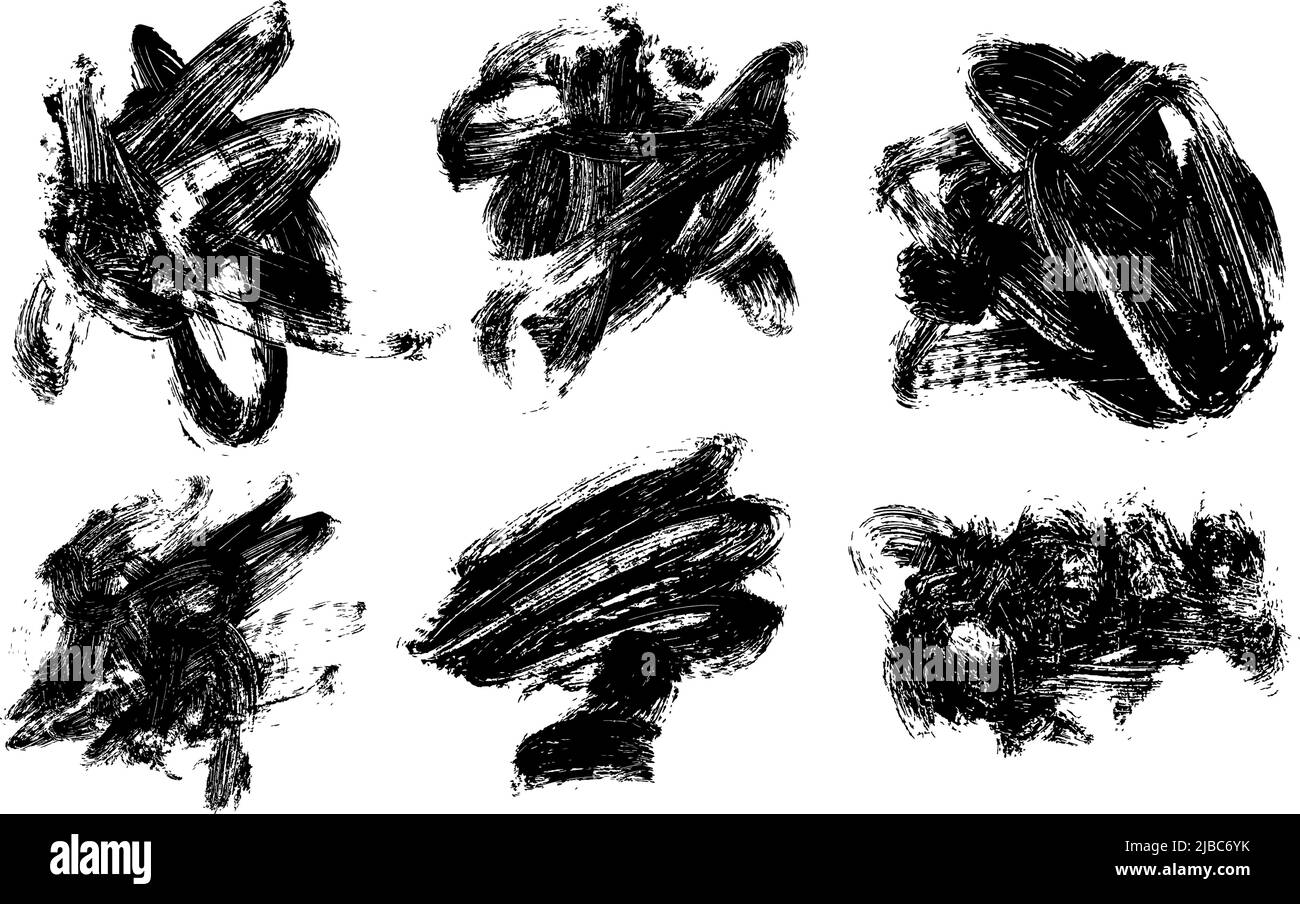 Vector set of hand drawn brush strokes, stains Stock Vector Image & Art ...