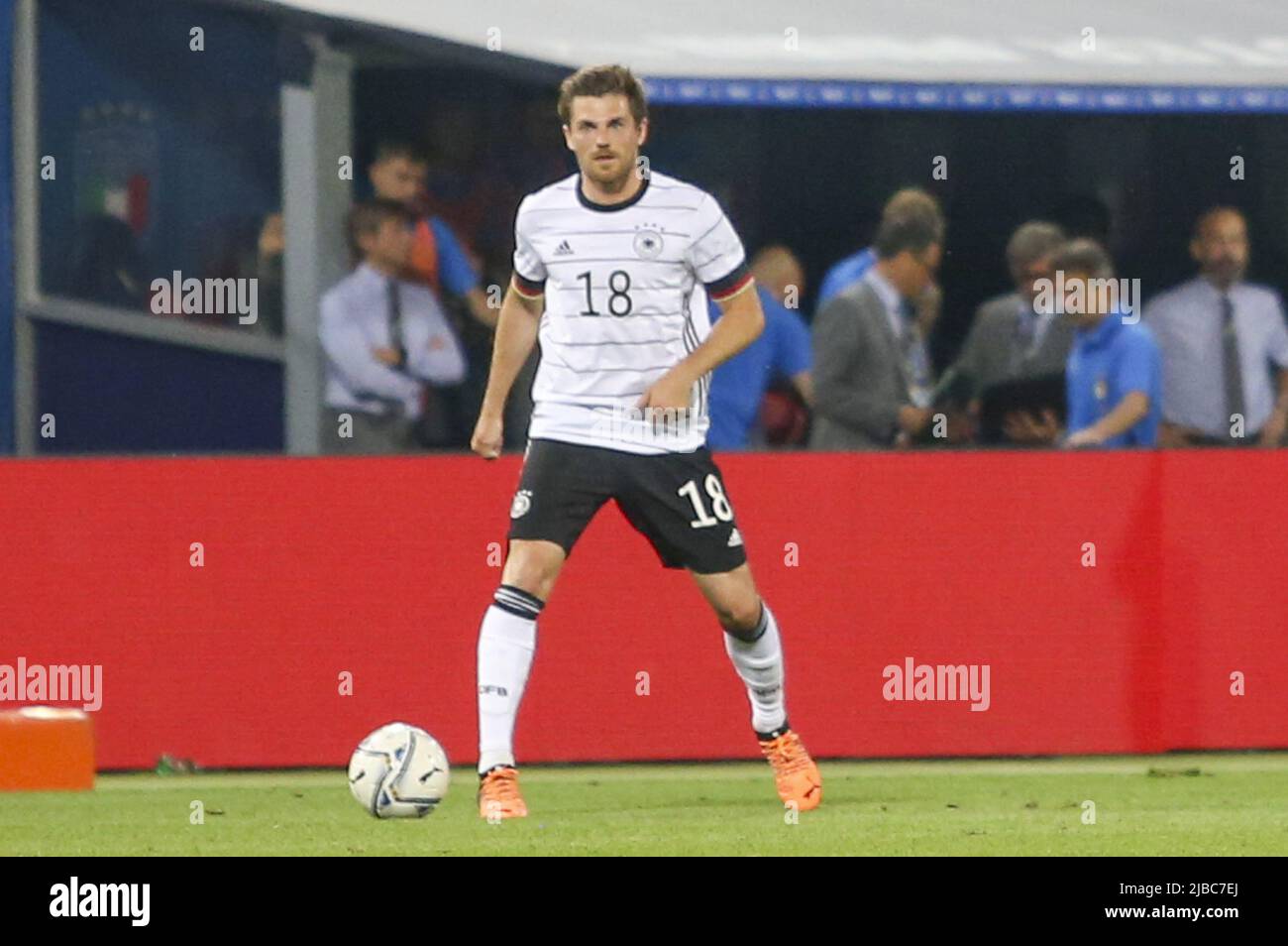Jonas Hofmann of Germany play the ball during Italy vs Germany, 1Â° day of Nations League group 3 2022-23, game at Renzo Dall'Ara stadium in Bologna, Italy, on June 04, 2022. Stock Photo