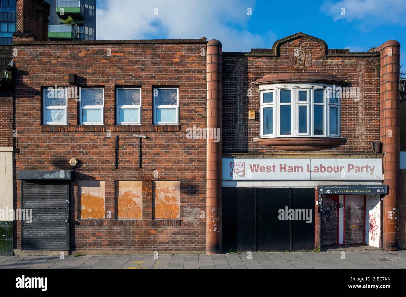 West Ham Labour Party, closed building on Stratford high street, Newham, East London - 2021. Stock Photo
