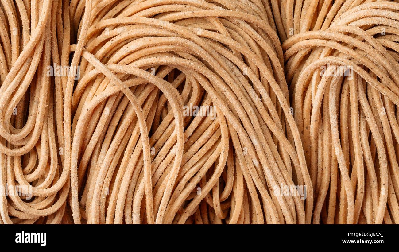 Closeup on dry raw buckwheat noodles texture Stock Photo Alamy