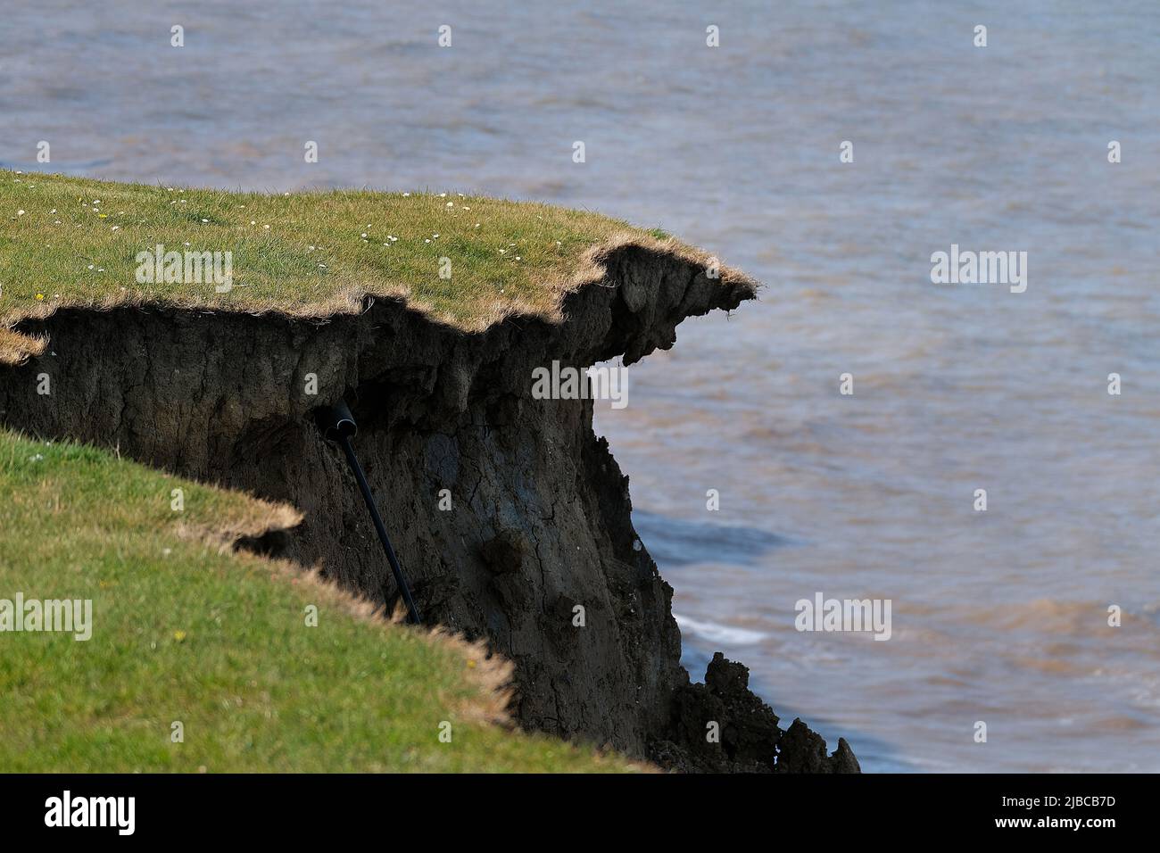 Rapidly eroding glacial clay cliffs in east Yorkshire. UK. Stock Photo