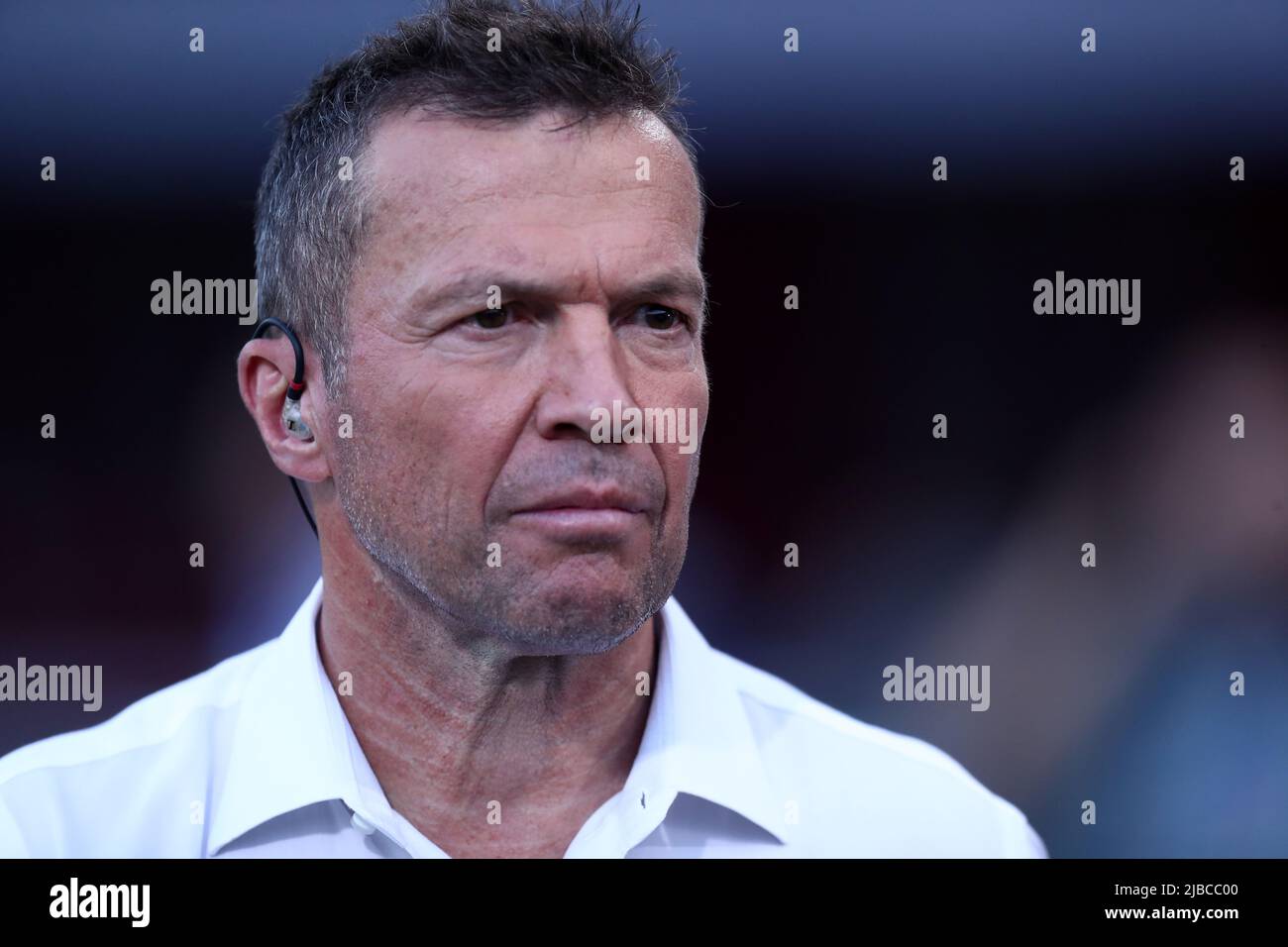Former player Lothar Matthaus  looks on during the Uefa Nations League Group C match between Italy and Germany at Stadio Dall'Ara on June 4, 2022 in Bologna, Italy . Stock Photo
