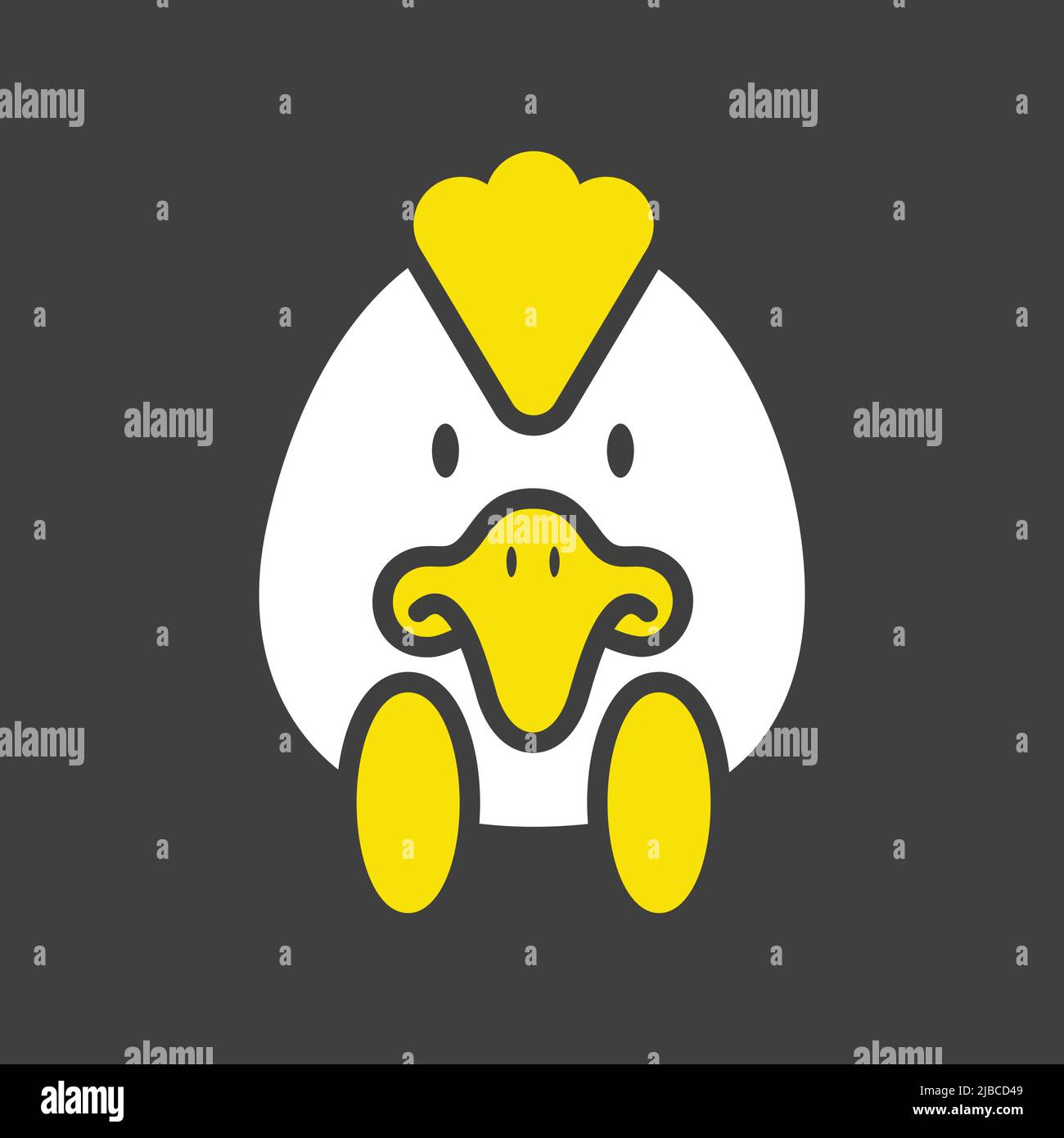 Chicken glyph icon isolated on the black. Animal head vector ...