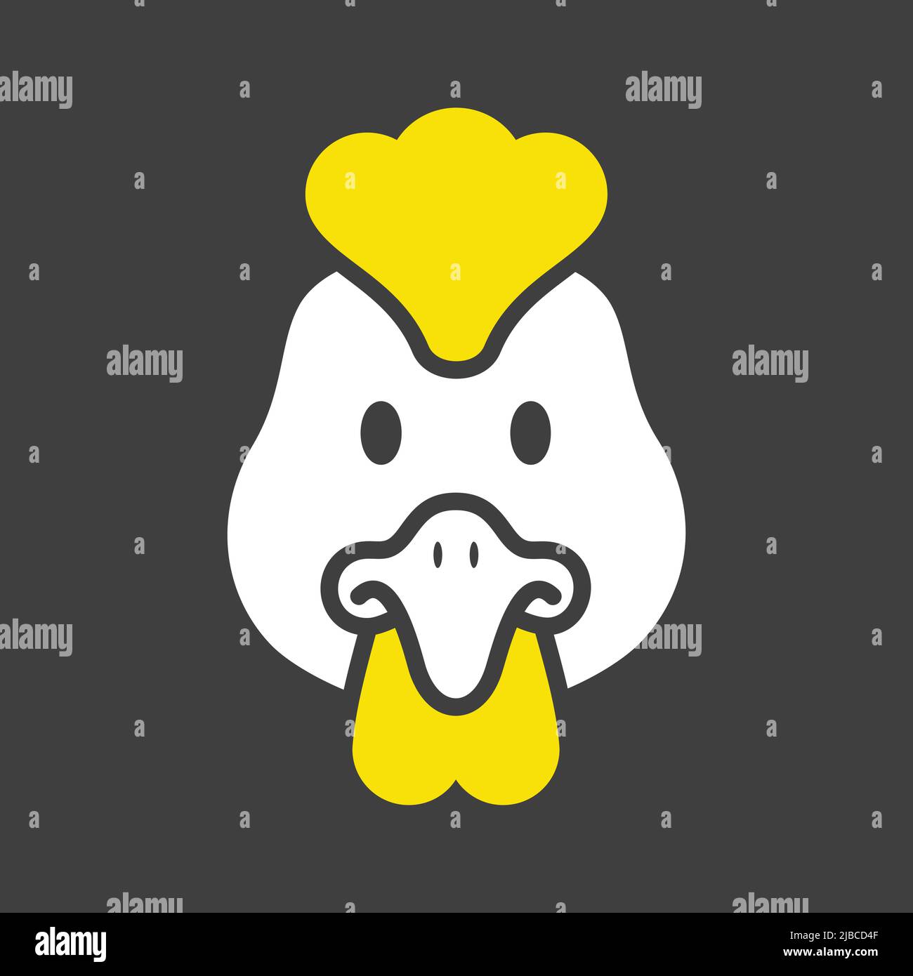 Chicken glyph icon isolated on the black. Animal head vector ...