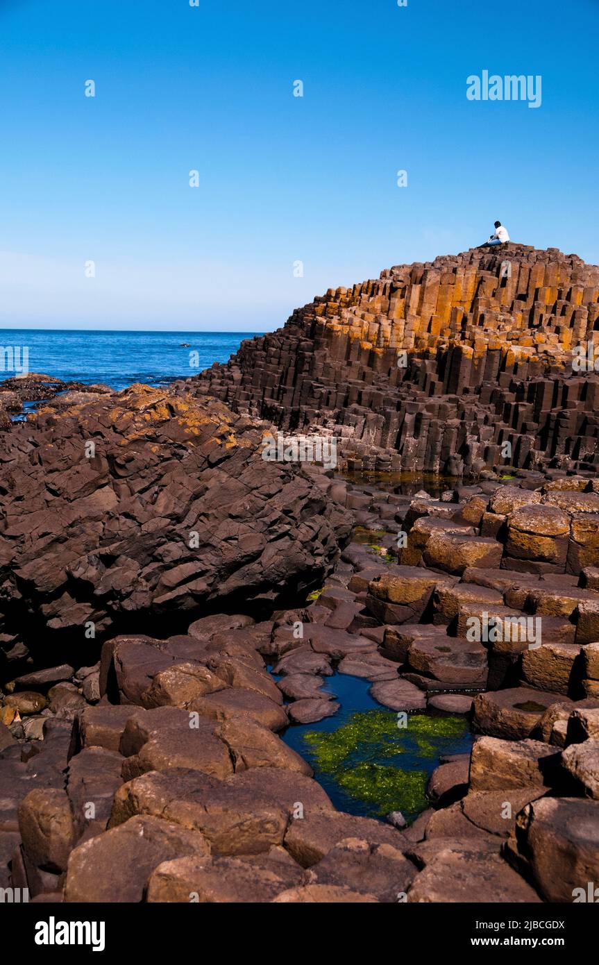 The Giant's Causeway World Heritage Site in Northern Ireland. Stock Photo