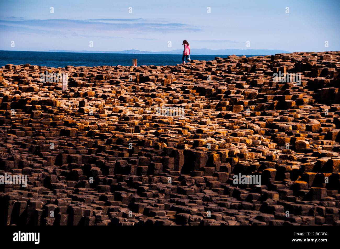 The Giant's Causeway World Heritage Site in Northern Ireland. Stock Photo